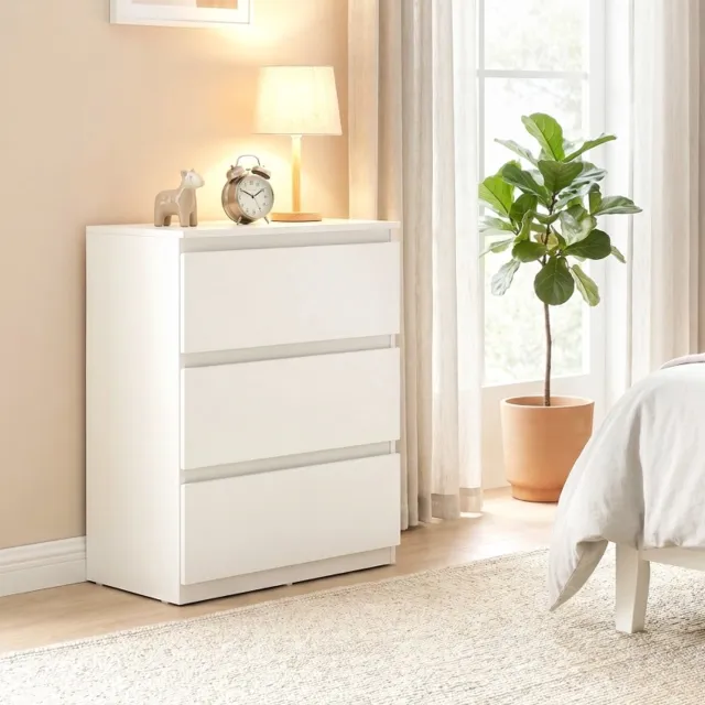 CHICFURN Ladekast - 3 lades - Anti-kipbanden - Wit
