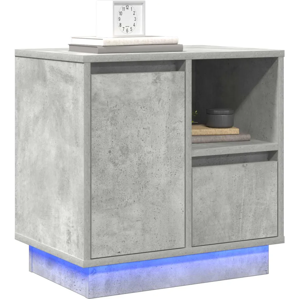vidaXL Nachtkastje 2 st Beton Grijs 50 x 34,5 x 50 cm. Bewerkt hout, foto 2