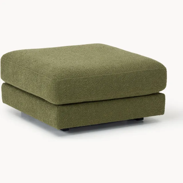 Westwing Collection Bouclé poef Tribeca Groen