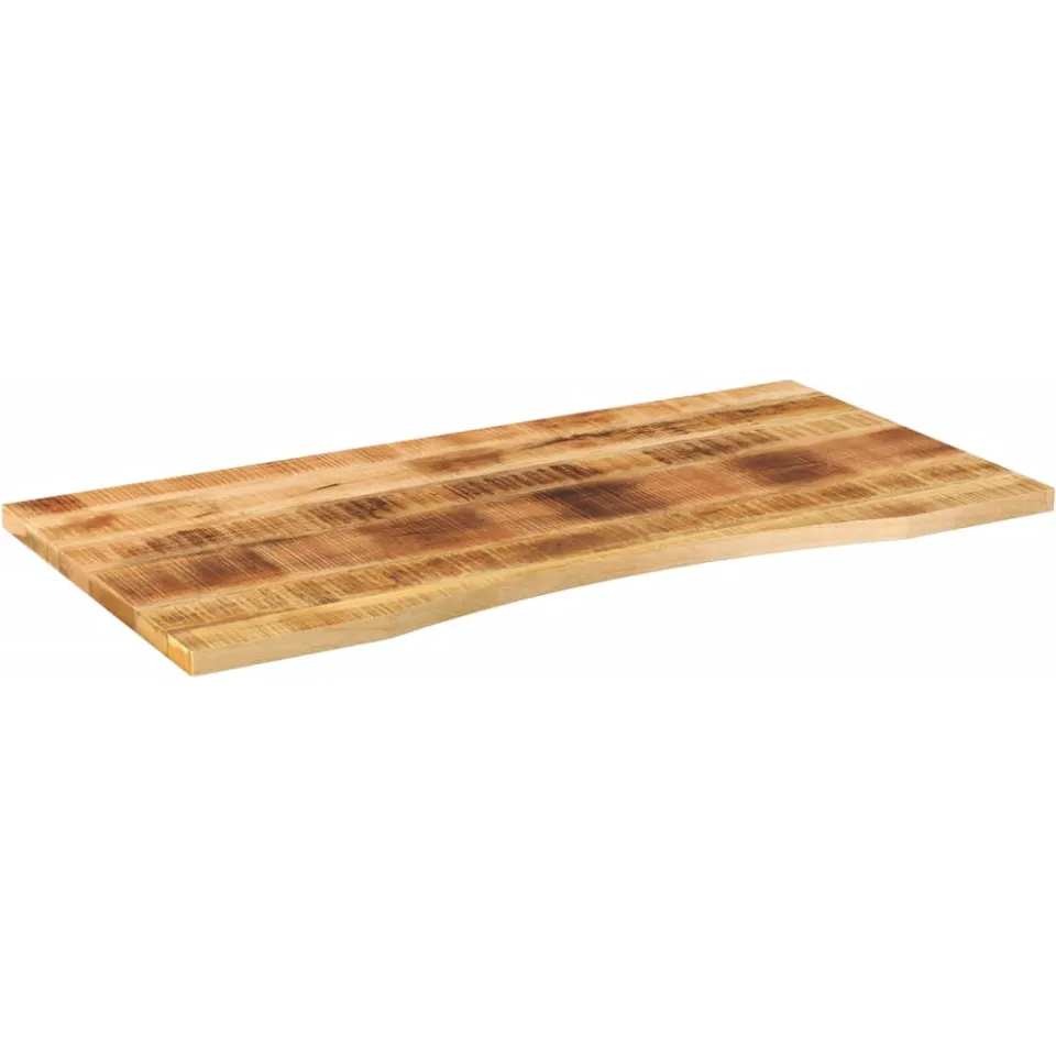 vidaXL Bureaublad met ronding 140x60x2,5 cm massief ruw mangohout bruin, foto 2