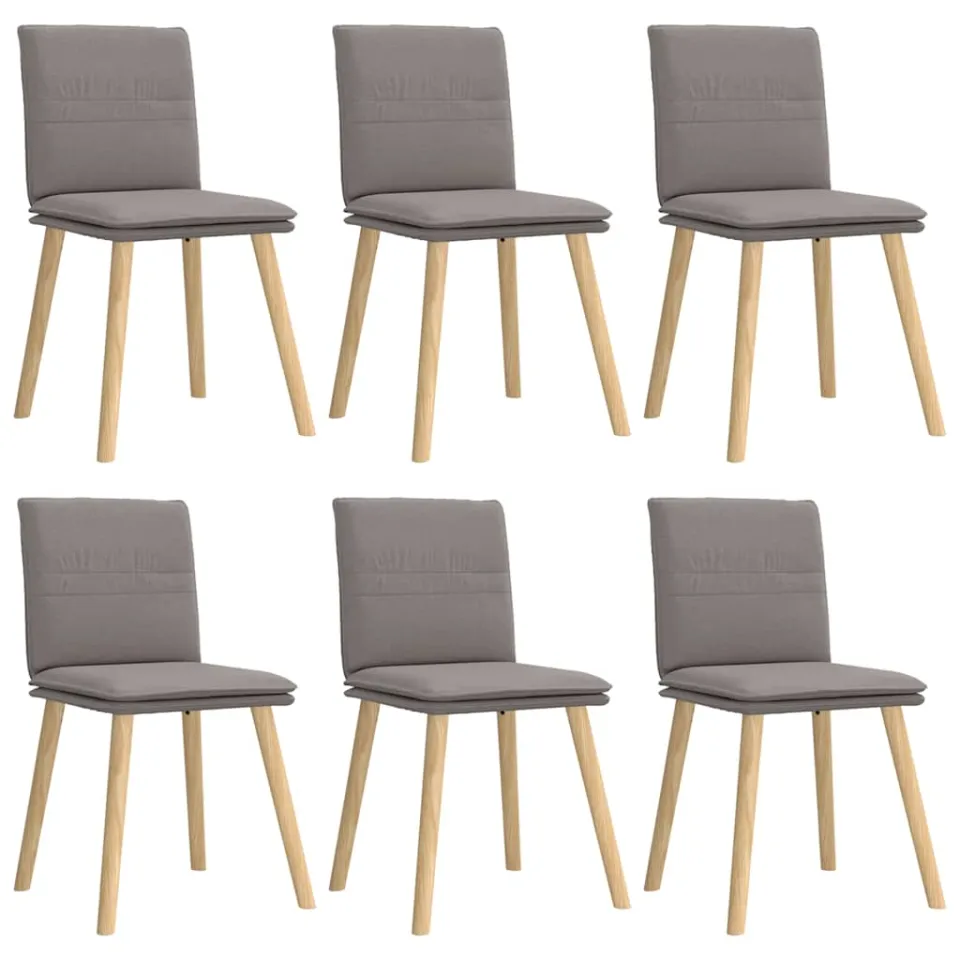 vidaXL Eetkamerstoelen 6 st stof taupe, foto 3