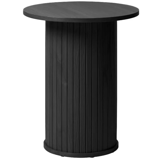 Olivine Lenn houten bijzettafel zwart eiken - Ø50 cm