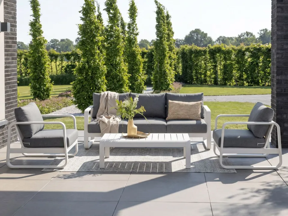Forza Furniture Forza Liri stoel-bank loungeset 4-delig wit, foto 2