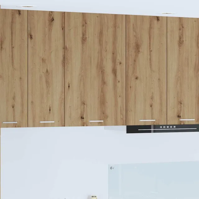 vidaXL Hangkast Ambachtelijke Eik en Wit 50 x 31 x 80 cm Bewerkt hout Bruin