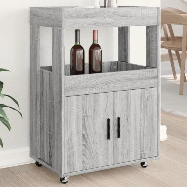vidaXL Drankkar 60x39,5x89 cm bewerkt hout grijs sonoma eikenkleurig, foto 2
