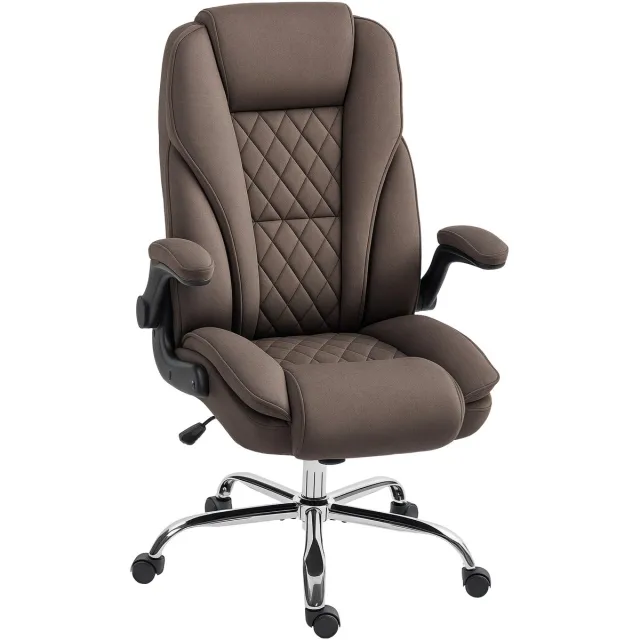 Homcom Bureaustoel-70x70x122cm-Fluwelen (100% polyester)-Bruin