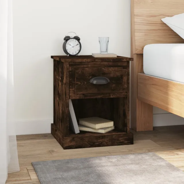 vidaXL Nachtkastjes 2 st 39x39x47,5 cm bewerkt hout gerookt eikenkleur Bruin