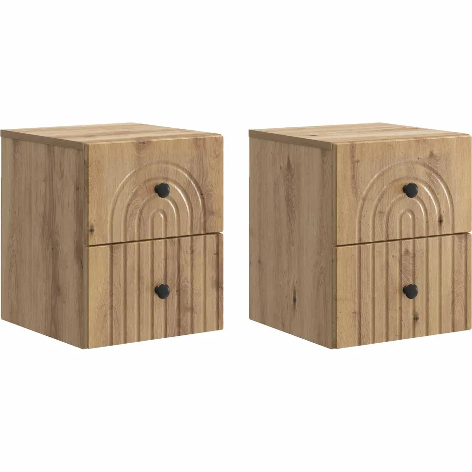 vidaXL Wandbeugel Bedkast 2 st Artisanaal eiken 33 x 34,5 x 40 cm, foto 3