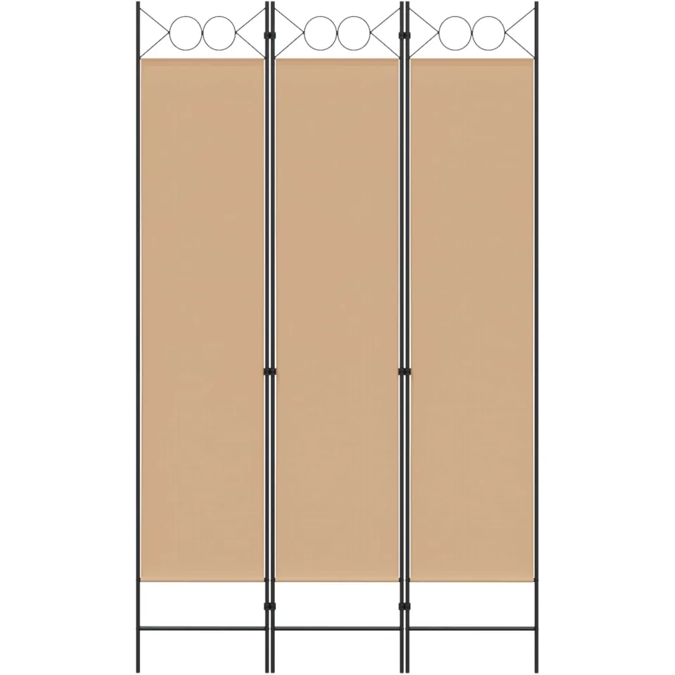 vidaXL 3-Panel Room Divider Beige 120 x 200 cm Stof, foto 4