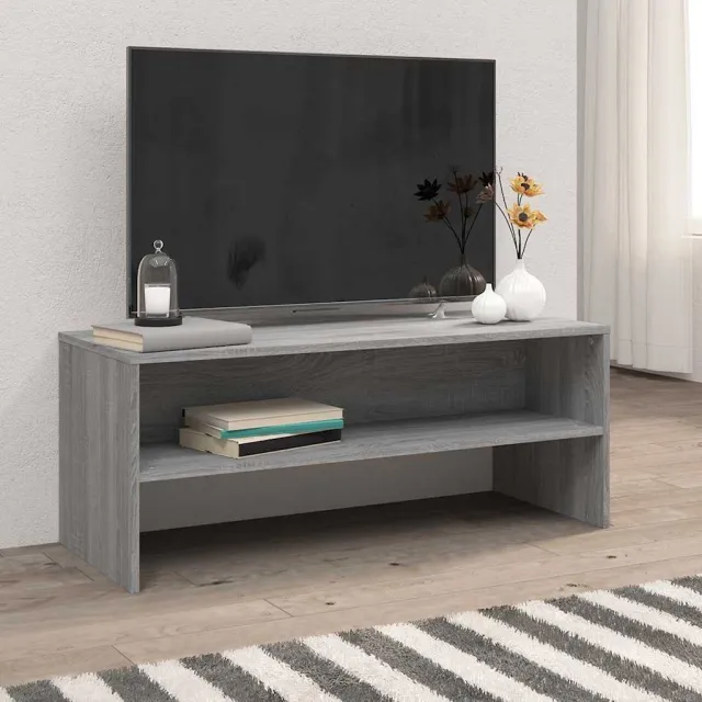 vidaXL Tv-meubel 100x40x40 cm bewerkt hout grijs sonoma eikenkleurig, foto 2