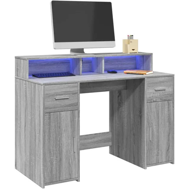 vidaXL Bureau Grijs Sonoma 120 x 55 x 91 cm Bewerkt hout
