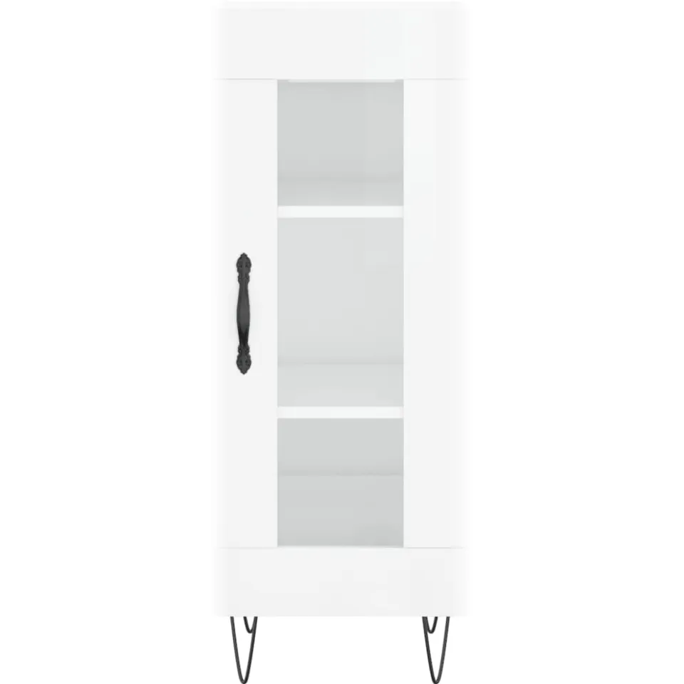 vidaXL Dressoir 34,5x34x90 cm bewerkt hout hoogglans wit