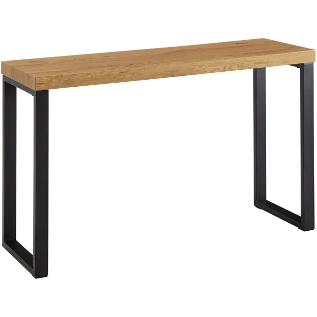 Nancy's Crasto Sidetable - Consoletafel - Bijzettafel - Eiken / Zwart - Staal - ± 120 x 40 x 75 cm