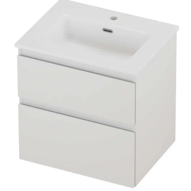 Proline Tribute Badmeubelset Porselein Elegant 1 Kraangat 60x46x62 cm Glans Wit Glans Wit
