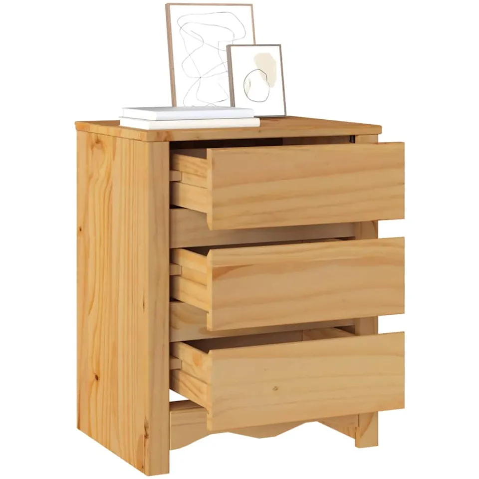 vidaXL Salontafel Drammen Eiken 45 x 35 x 56 cm Massief grenenhout Bruin