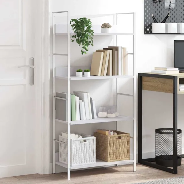 vidaXL Boekenkast met 4 schappen 60x27,6x124,5 cm bewerkt hout wit