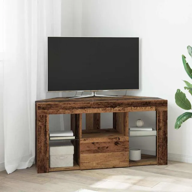 vidaXL Hoek LED TV Kast 100 x 40 x 50 cm Oudhout Bewerkt hout Bruin