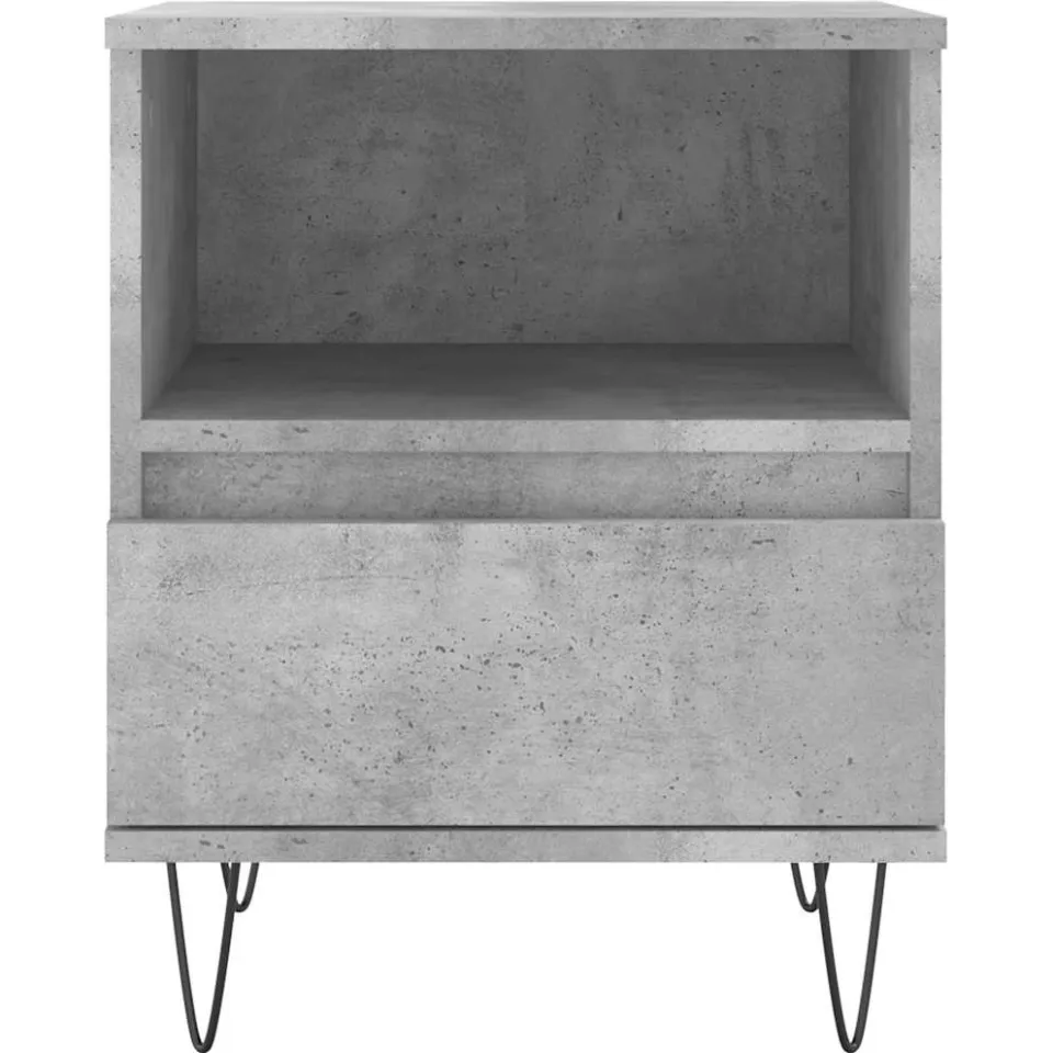 vidaXL Nachtkastje 40x35x50 cm bewerkt hout betongrijs grijs, foto 4