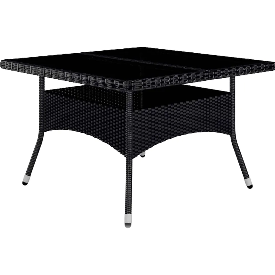 vidaXL 9-delige Tuinset poly rattan en acaciahout zwart, foto 2