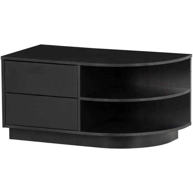 WOOOD Finca tv-meubel rond rechts zwart deep black