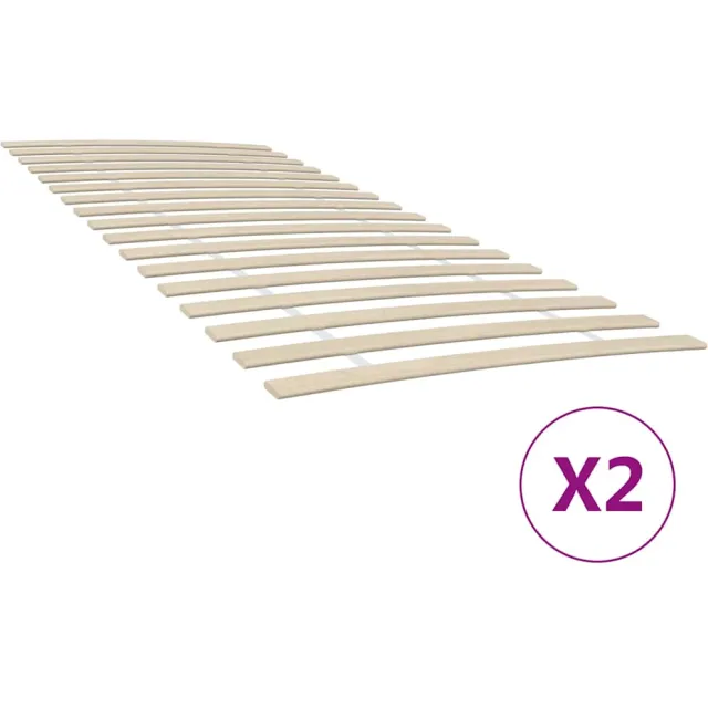 vidaXL Bedlattenvervanging met 34 latten 2 stuks 100x200 cm Bruin