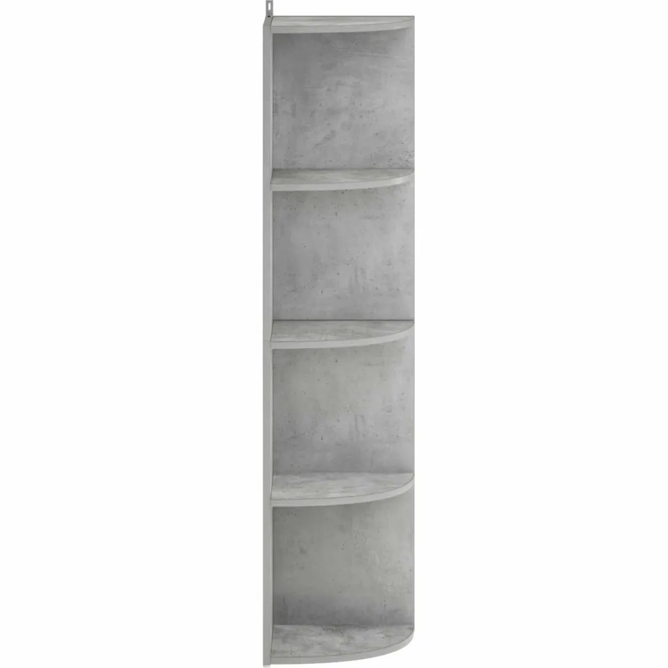 vidaXL Hoekplank 4-laags 41,5 x 41,5 x 143 cm Bewerkt hout Betongrijs
