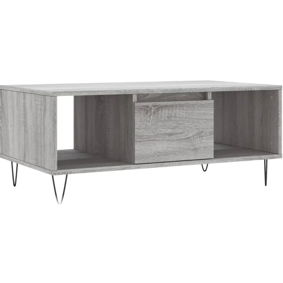vidaXL Salontafel 90x50x36,5 cm bewerkt hout grijs sonoma, foto 3