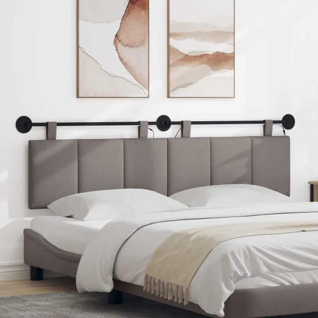 vidaXL Hangend hoofdbord Taupe Fluweel