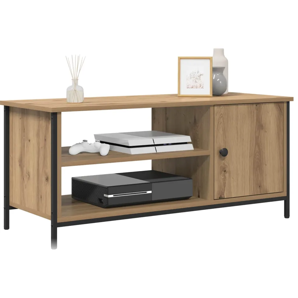 vidaXL TV-kast 100 x 40 x 45 cm Artisan Eiken Bewerkt hout Bruin