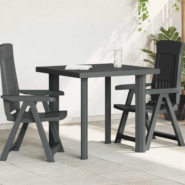 vidaXL Tuintafel 80x75x72 cm kunststof antraciet, foto 2