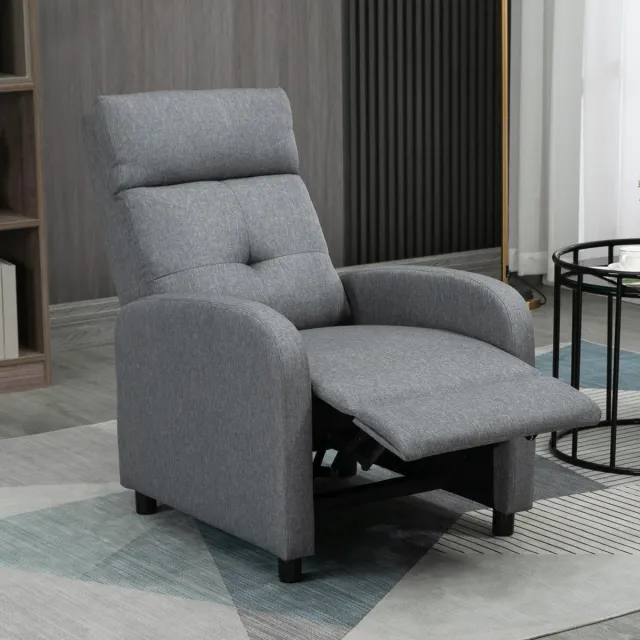 MODFU Relaxfauteuil - Handmatig Verstelbare Rugleuning En Voetsteun - Grijs - Polyester