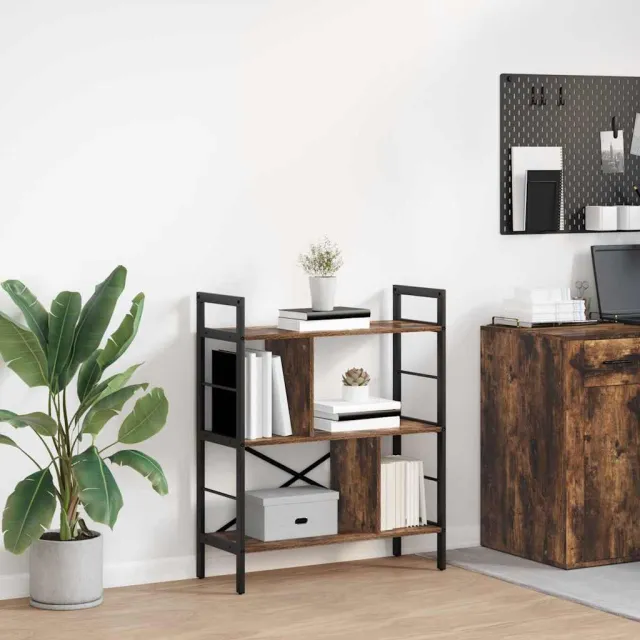 vidaXL Boekenkast 5-laags 75 x 30 x 91 cm Bewerkt hout Gerookt eiken, foto 2
