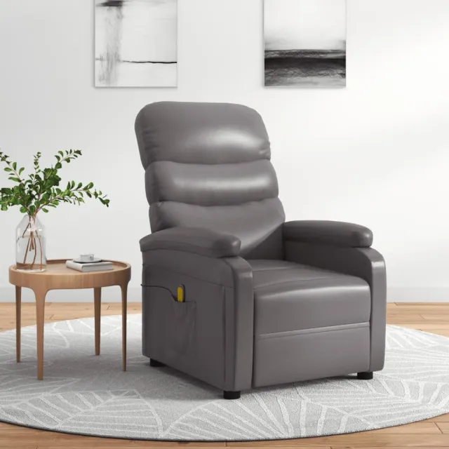 vidaXL Massagestoel kunstleer grijs, foto 2