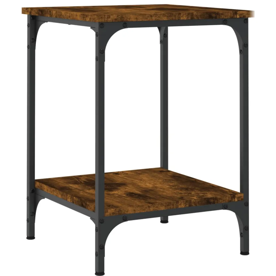 vidaXL Salontafel 40x40x55 cm bewerkt hout gerookt eikenkleurig, foto 3