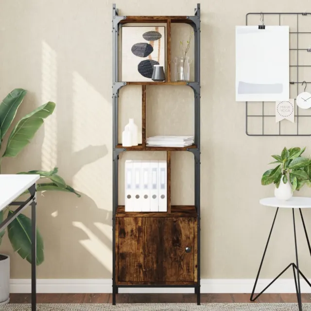 vidaXL Boekenkast met deur 44,5x30x154,5 cm hout gerookt eikenkleurig, foto 2