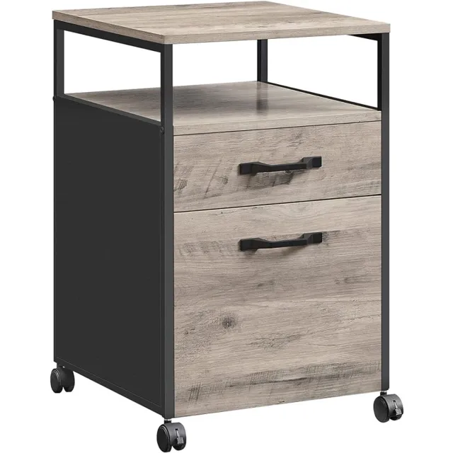 MAZAZU Bestandskast - 2 Laden - Rollende Kantoorarchiefkast - 42x44x66.5 Grijs