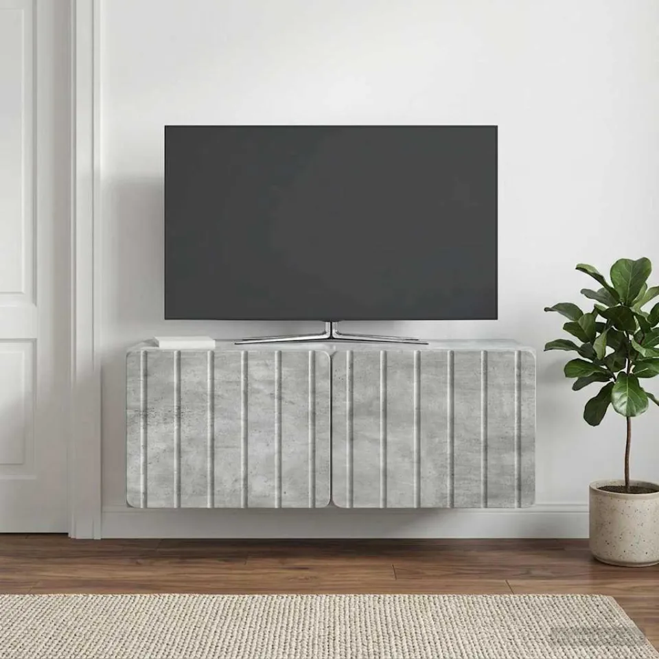vidaXL Wandbeugel TV-kast 78,5 x 31 x 30 cm Betongrijs Bewerkt hout grijs, foto 4