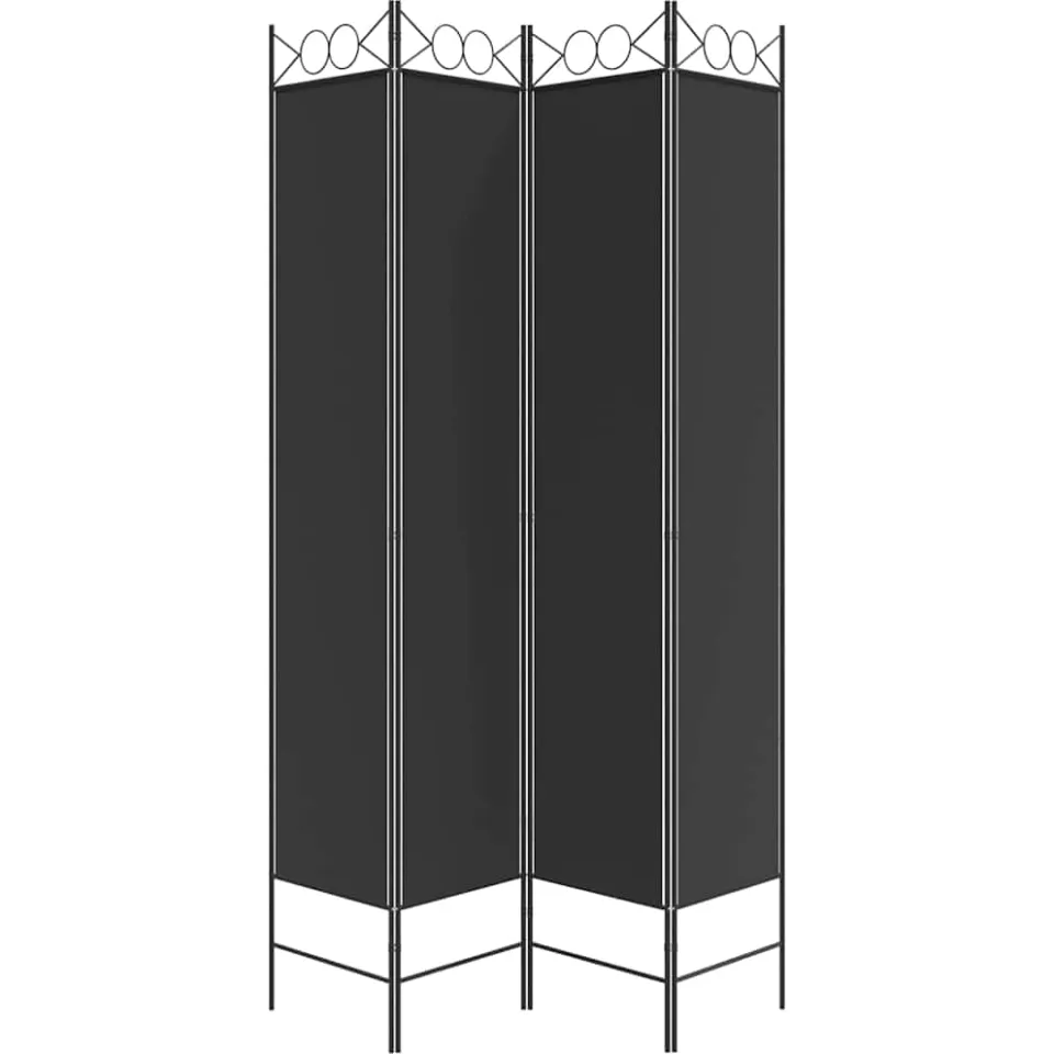 vidaXL Kamerscherm met 4 panelen 200x200 cm stof zwart, foto 4