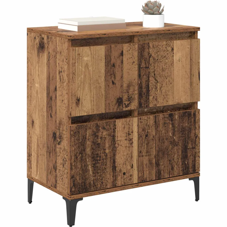 vidaXL Dressoir Oud Hout 60 x 35 x 70 cm Gemonteerd hout en ijzer Bruin