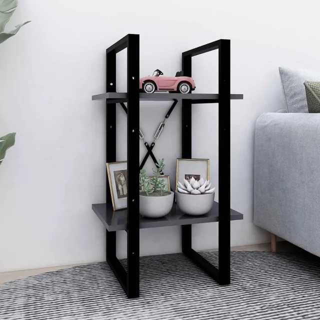 vidaXL Boekenkast met 2 schappen 40x30x70 cm bewerkt hout grijs, foto 2