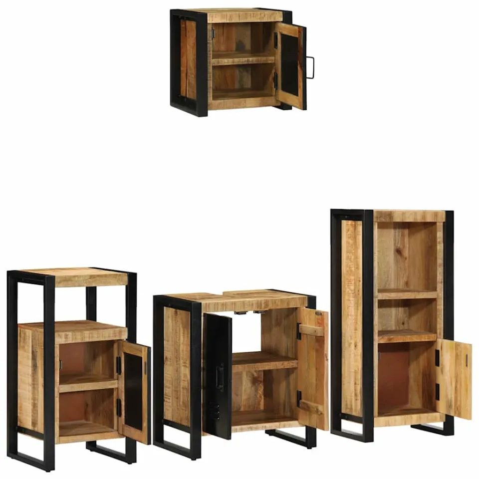 vidaXL Badkamermeubelset 4 st Bruin en zwart 55 x 35 x 60 cm, foto 2