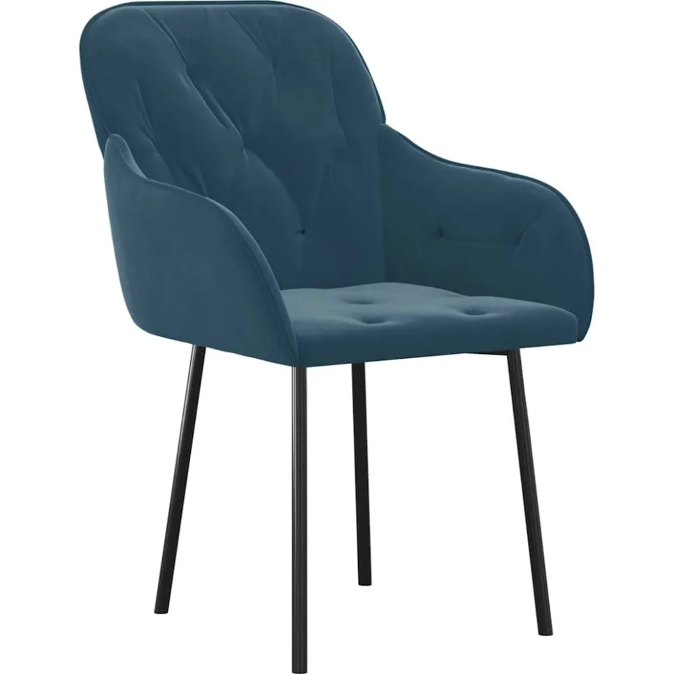 vidaXL Eetkamerstoelen 2 st fluweel blauw
