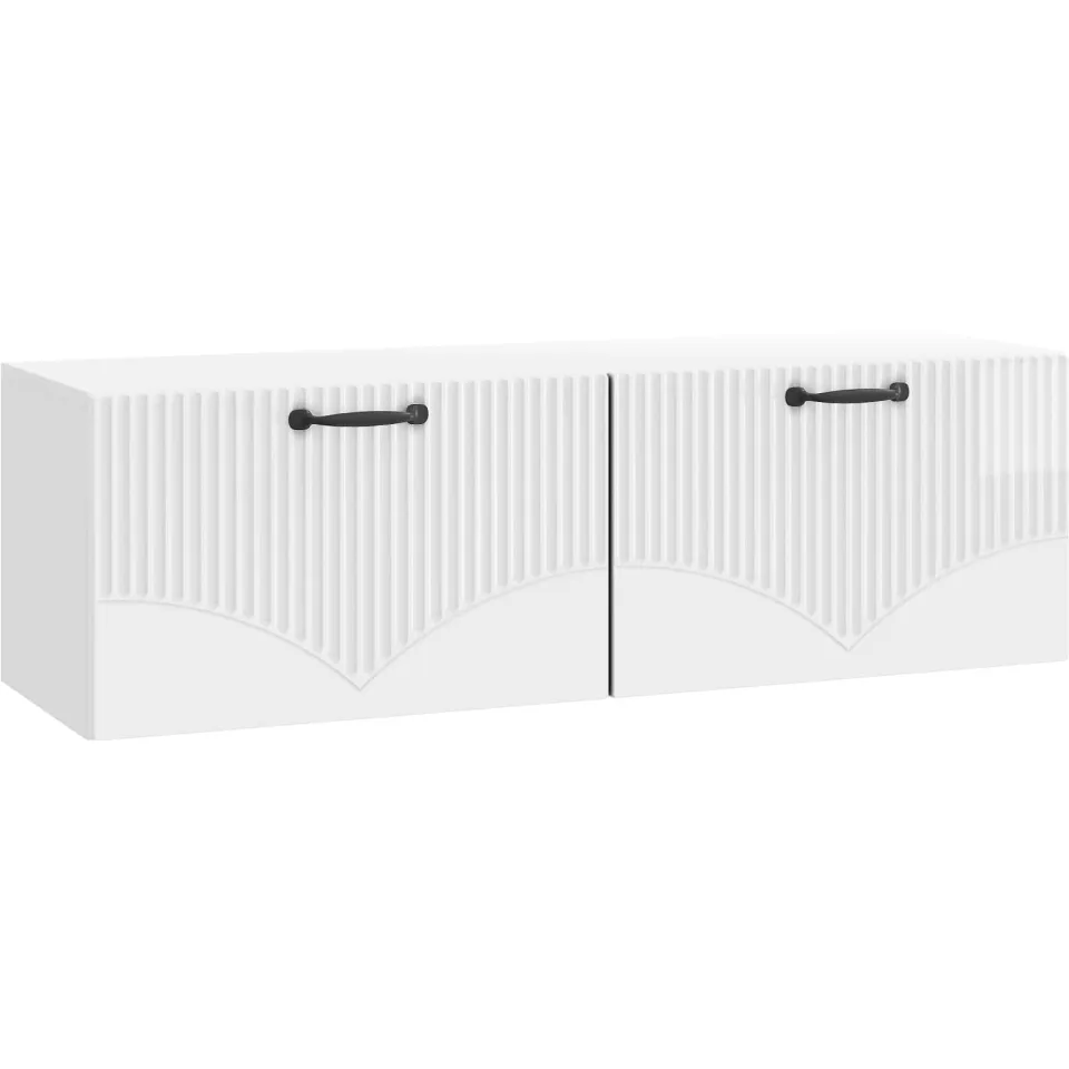 vidaXL Wandbeugel TV-kast Hoogglans Wit 98 x 31 x 30 cm Bewerkt hout, foto 3