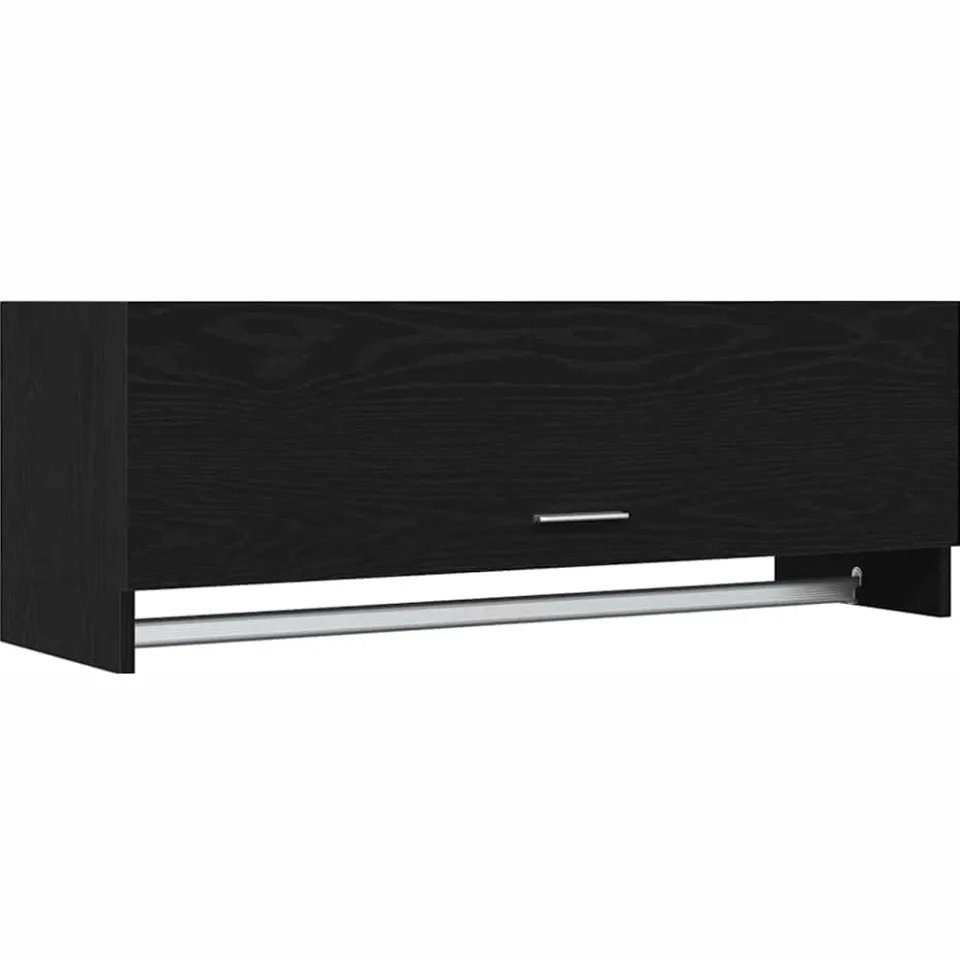 vidaXL Kledingkast Zwart Eiken 100 x 32,5 x 35 cm Bewerkt hout