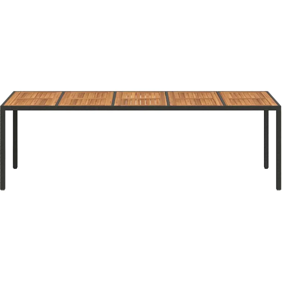 vidaXL Tuinstafel Zwart poly rattan
