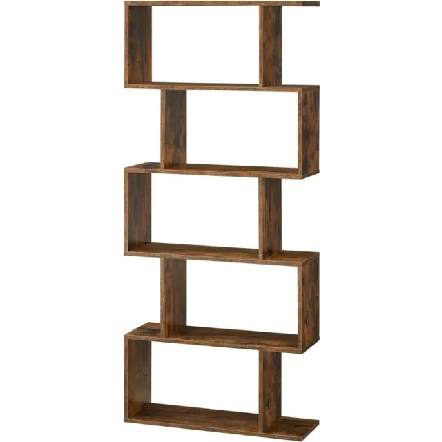 Hoppa! Boekenkast Vintage - Opbergkast - Rechthoekige Vakken - Kast Voor Boeken - Bruin - 70 x 24 x 159 (B x D x H)