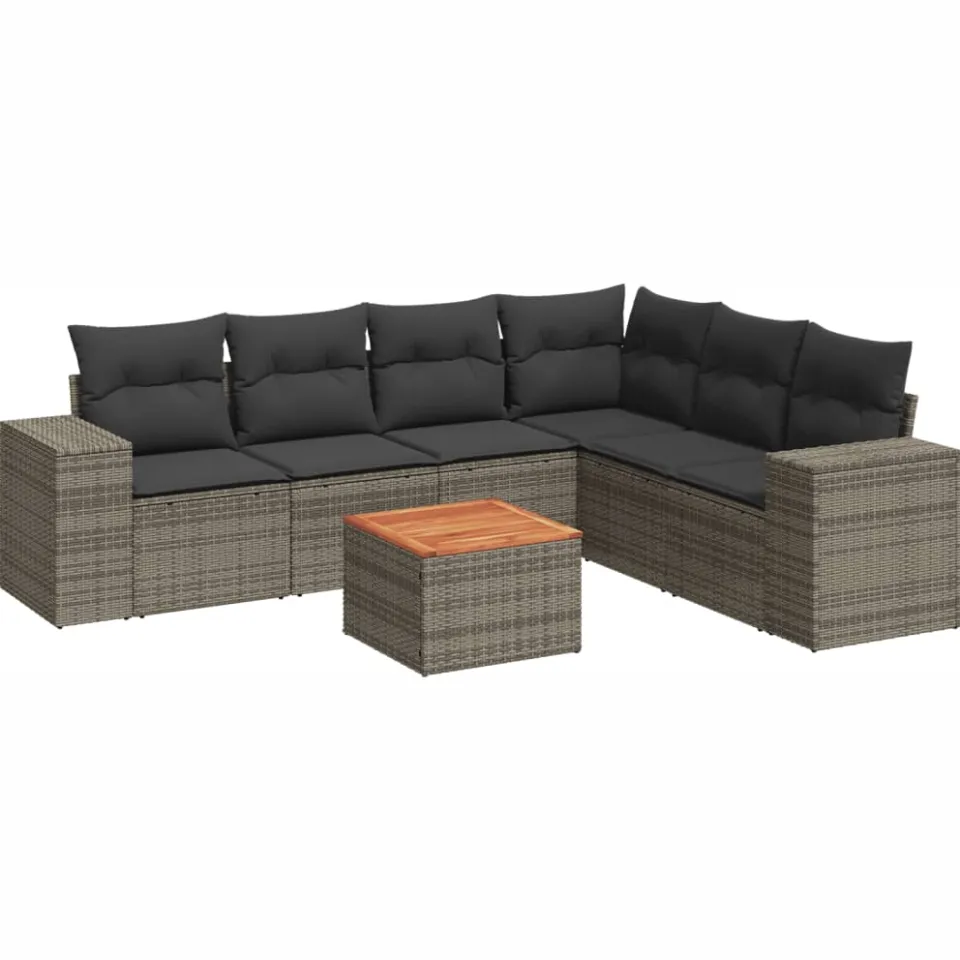 vidaXL Patio Sofa Set 6-zits Grey Grijs