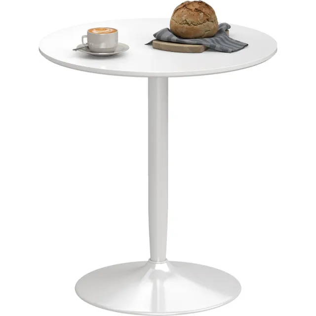 Homcom eettafel - van MDF en staal - 70L x 70B x 75H cm - wit