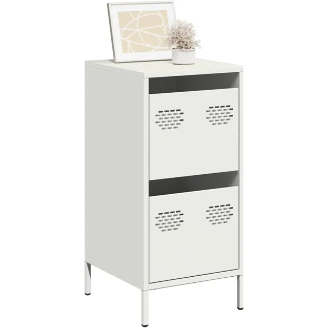 vidaXL Dressoir 35x39x73,5 cm koudgewalst staal wit