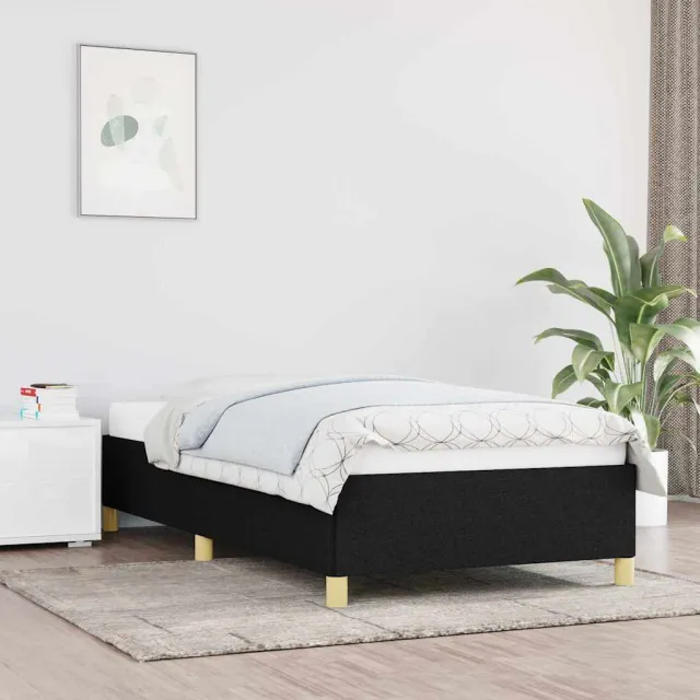 vidaXL Bedframe zonder matras 90x200 cm stof zwart